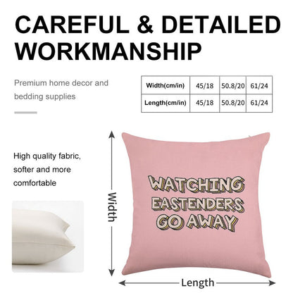 Watching Eastenders Go Away Linen Throw Pillow Cover