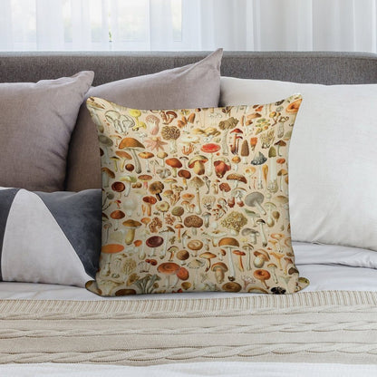 Vintage Mushroom Designs Collection Soft Warmth Comfort Throw Pillow