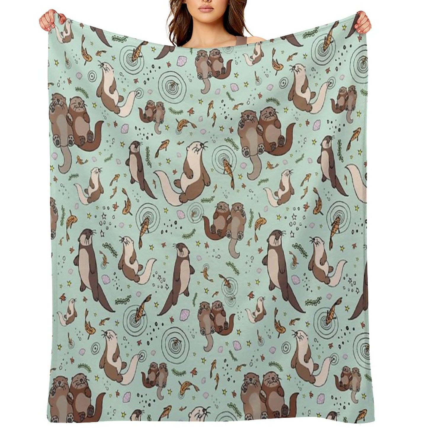 Sea Otters Throw Blanket