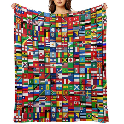 The World's Flags Throw Blanket
