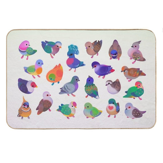 Wild Pigeon -bright, Name Bath Mat