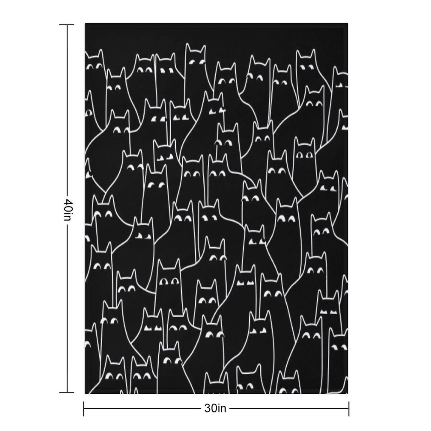 Suspicious Cats (Minimal White Linework Version) Throw Blanket