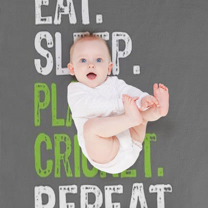 Best Eat Sleep Cricket Gift Design Throw Blanket