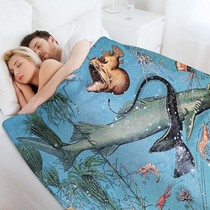 Adolphe Millot - Ocean A - French Vintage Poster Throw Blanket