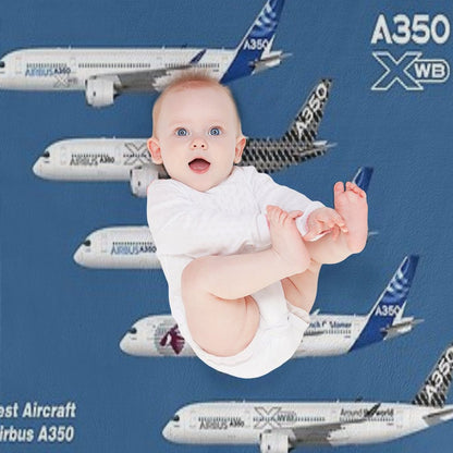 Airbus A350 Test Aircraft Fleet Illustration Throw Blanket