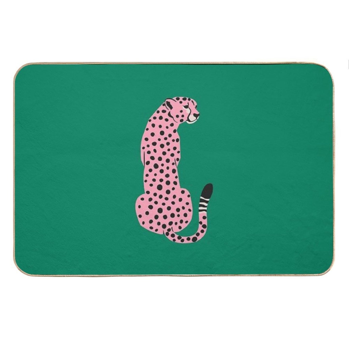 Pink Leopard  African Cheetah  Tropical Pop Art Bath Mat