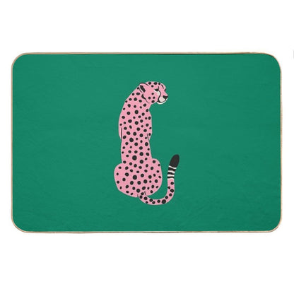 Pink Leopard  African Cheetah  Tropical Pop Art Bath Mat