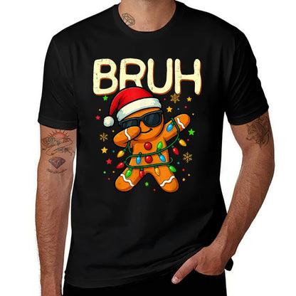 Bruh Christmas Gingerbread Man Funnyns Boys Kids  Tagless Design T-Shirt