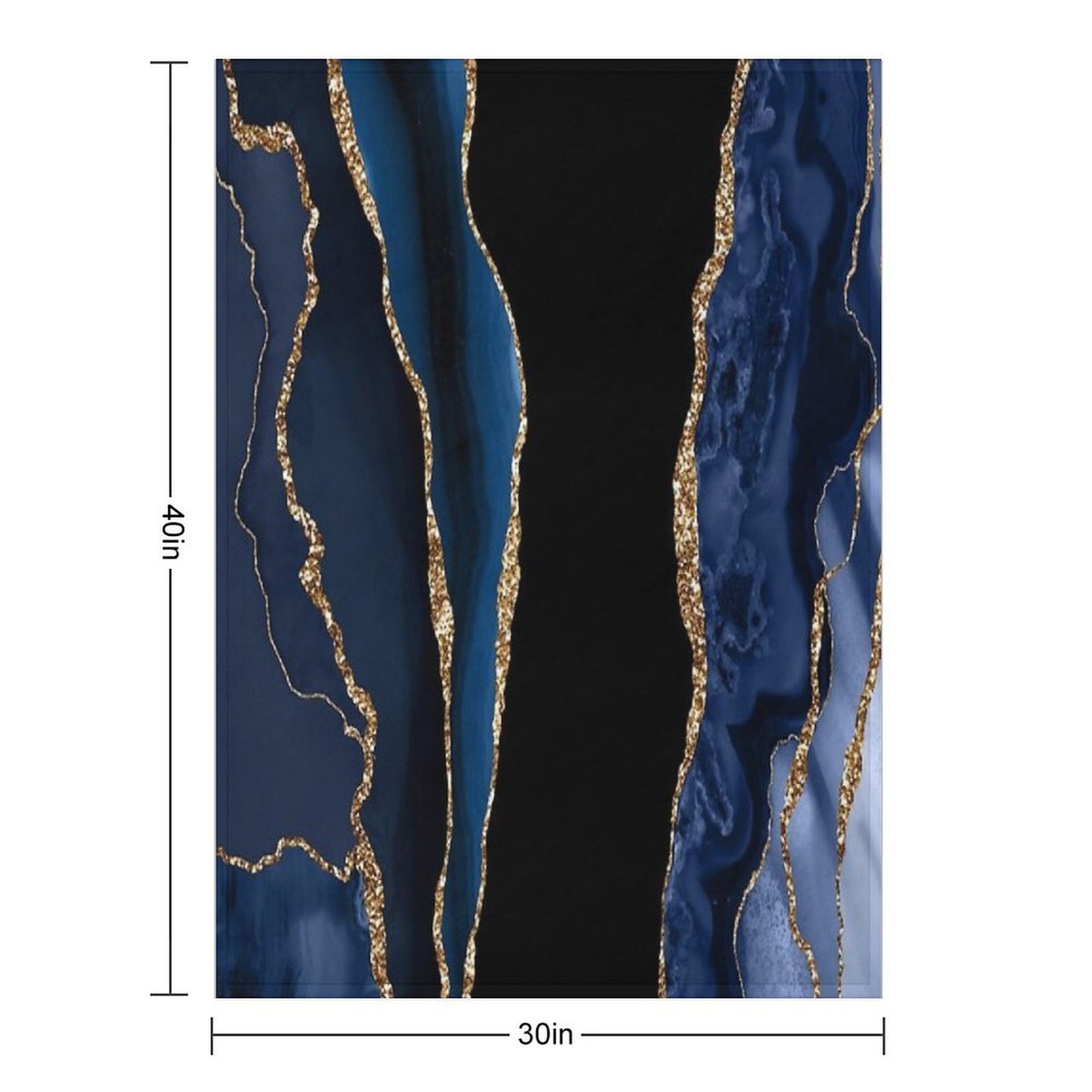 Abstract Blue And Gold Modern Geode Agate Design Throw Blanket