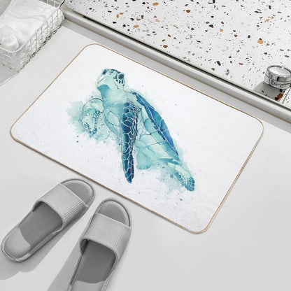 Watercolor Sea Turtle Bath Mat