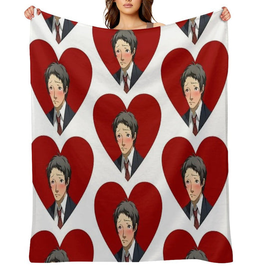 Tohru Adachi Portrait (Blushing Heart) Throw Blanket