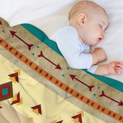 Southwestern Aztec Design - Native American Symbols In Brown, Blues And Terracotta Throw Blanket