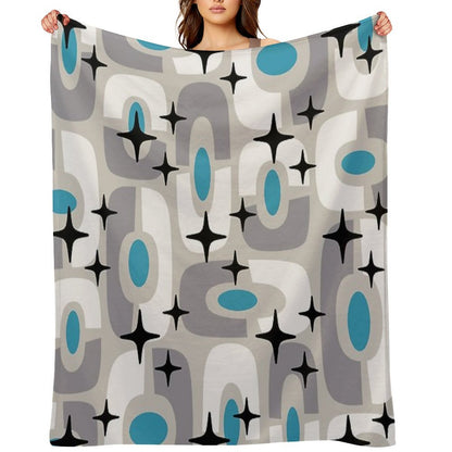 Retro Mid Century Atomic Composition 259 Throw Blanket