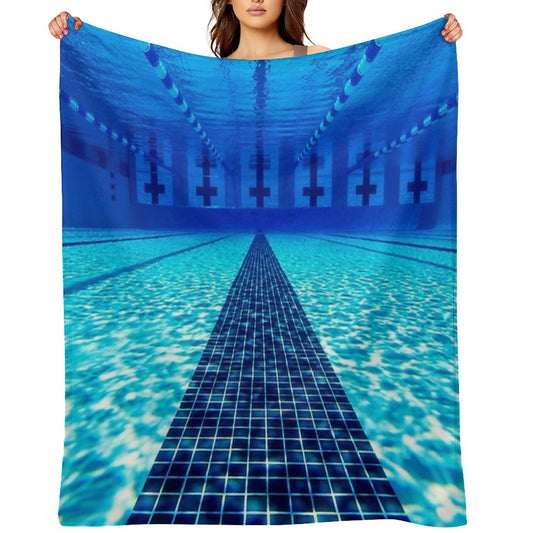 Beautiful Underwater Pool View - Swimming Pool Photography Throw Blanket