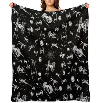 Space Ship Battle Throw Blanket