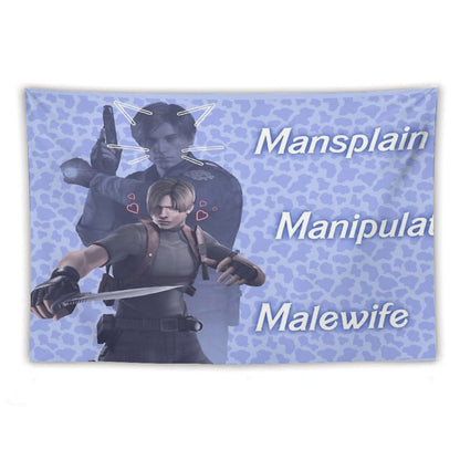 Mansplain, Manipulate, Malewife Leon (Cow) Tapestry
