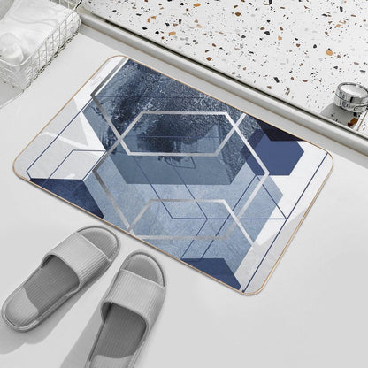Blue And Grey Geo  Multi-Purpose Bath Mat