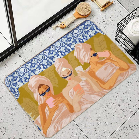 Ladies-Only Club Girl Talk Slumber Party BFF Bohemian Feminism Independent Moroccan Women Bath Mat