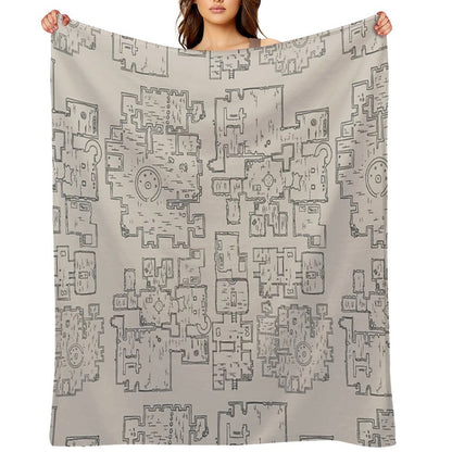 D&D Dungeon Map Throw Blanket