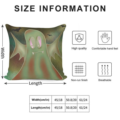 Bat Ghost Soft Easy Maintenance Throw Pillow