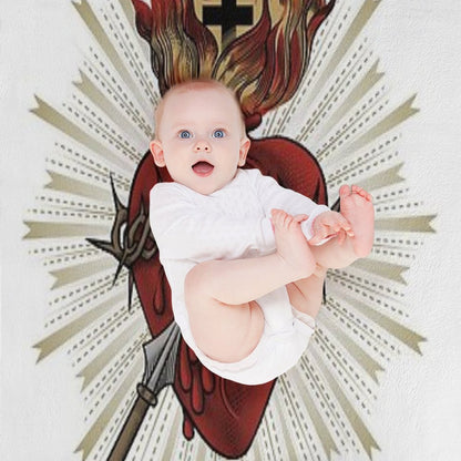 Sacred Heart of Jesus Christ Throw Blanket