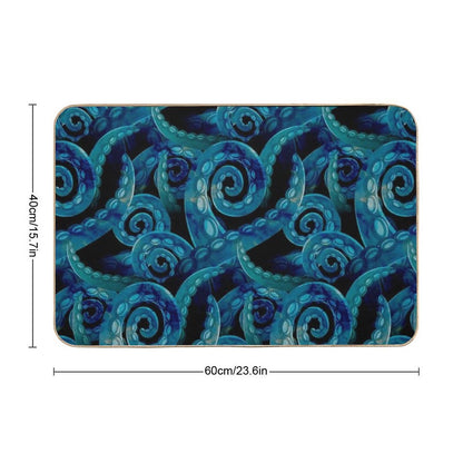 Octopus Tentacles - Blue - Deep Sea Nautical Bath Mat