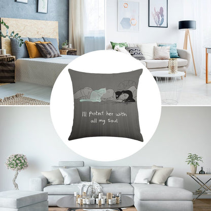 Guardian Soul Linen Throw Pillow Cover