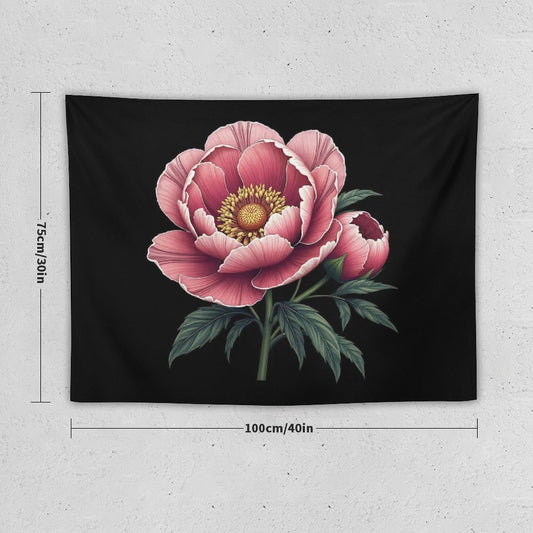 Elegant Peony Flower Graphic Tapestry