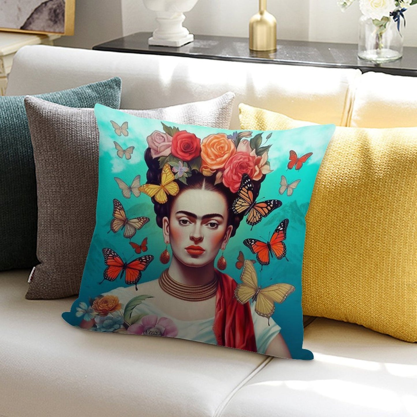 Frida Kahlo 4 Soft Washable Throw Pillow