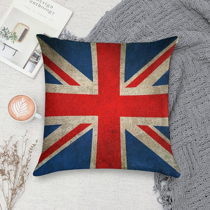 Old And Worn Distressed Vintage Union Jack Flag Soft Skin-Friendly Throw Pillow