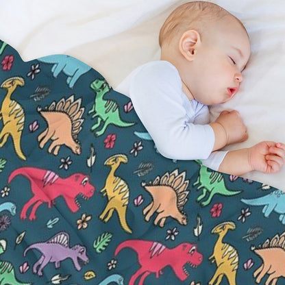 Dino Party - Dinosaur Pattern Throw Blanket