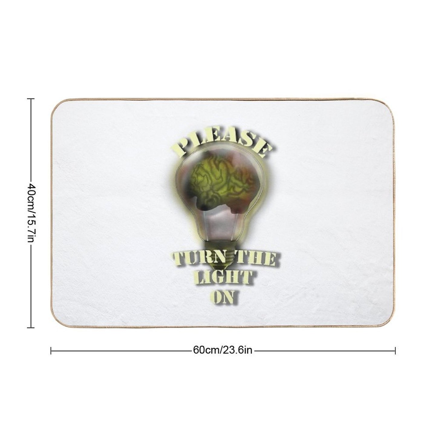 Brain in Light Bulb  Odorless Bath Mat