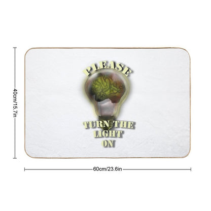 Brain in Light Bulb  Odorless Bath Mat