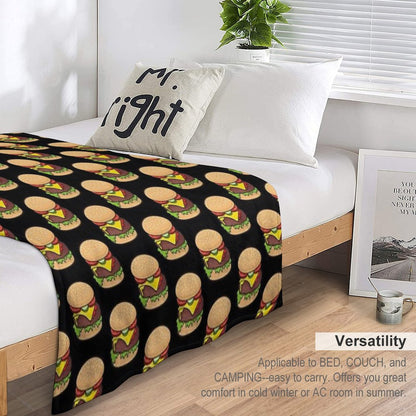 Cheeseburger Pattern Throw Blanket
