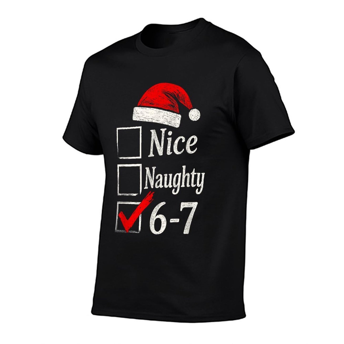 6-7 Meme Nice Naughty 67 Christmas Brain Rot Funny Graphic  Relaxed-fit T-Shirt