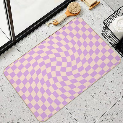 Check V - Lilac Twist  Eco-Friendly Bath Mat