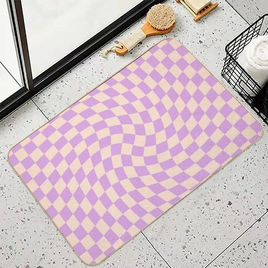 Check V - Lilac Twist  Eco-Friendly Bath Mat