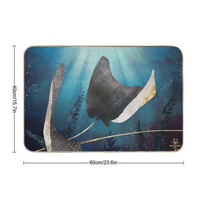 Metallic Stingray Bath Mat