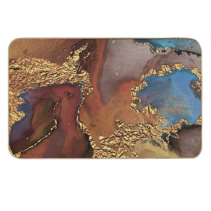 Stylish Girly Trend Autumn Ink Faux Marble Texture Bath Mat