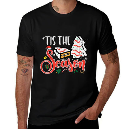Tis The Season Christmas Cakes Retro Xmas Men Women Kids  Graphic-printed T-Shirt