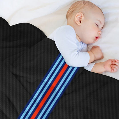 Racing Stripes Carbon Background 23 Throw Blanket