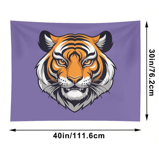 Tiger Mascot Digital Art Tapestry