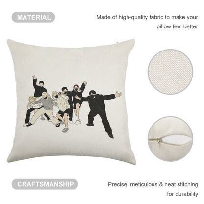 Stray Kids Responsible Kids Linen Throw Pillow Cover
