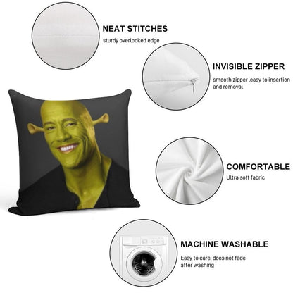Dwayne 'The Shrok Johnson Soft Anti-Pilling Throw Pillow