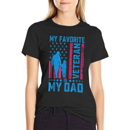 Father Veterans Day My Favorite Veteran Is My Dad for Kids Comfortable T-Shirt
