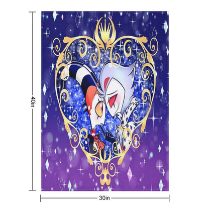 Helluva Boss Stolas And Blitzo Heart Frame Throw Blanket