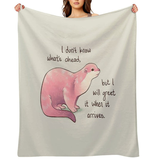 I Don't Know What's Ahead Otter Throw Blanket