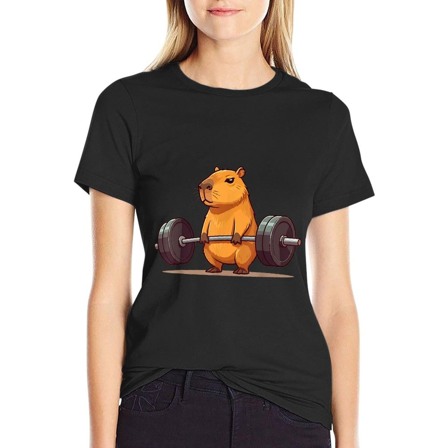 Deadlift Capybara Funny Fitness Capy Lover Men Women Kids T-Shirt