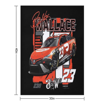 Bubba Wallace 23 Nascar Racing Car Throw Blanket