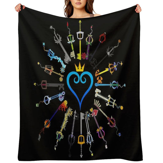 Kingdom Hearts Keyblades Throw Blanket